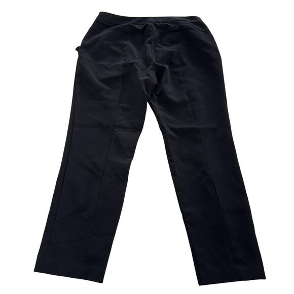 Adrianna Papell Pants Womens 6 Black Ruffle Pockets Straight Leg Office Career - Picture 2 of 7